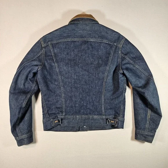 Vintage 70s Lee Storm Rider 42R L Denim Jacket Corduroy Collar Blanket Lined USA